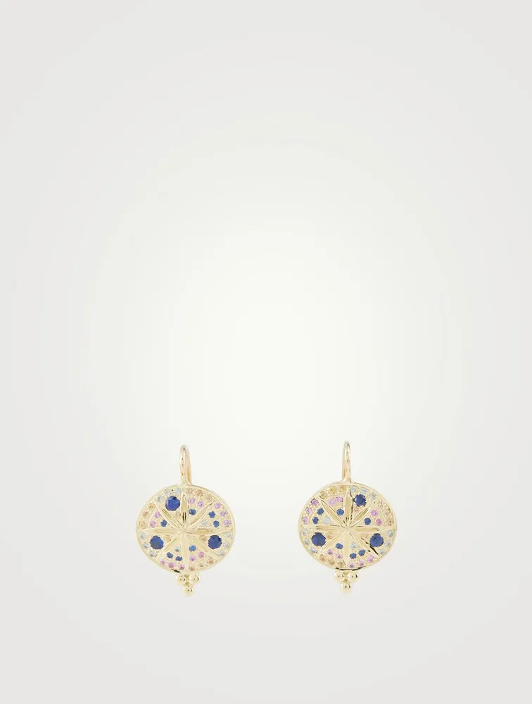 18K Gold Sorcerer Earrings With Multicolour Stones