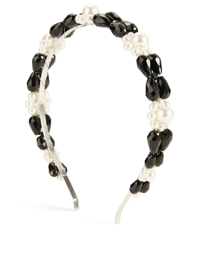 Crystal And Faux Pearl Daisy Hairband