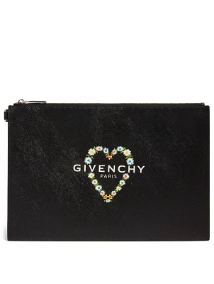 Floral Heart Coated Canvas Pouch
