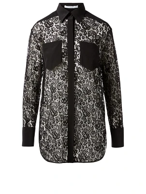 Lace Button-Up Blouse