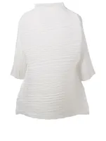 Cross Stroke Pleated Top