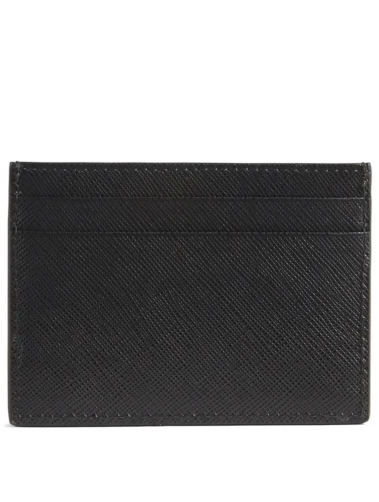 Printed Saffiano Leather Card Holder