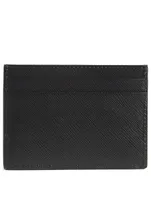 Printed Saffiano Leather Card Holder