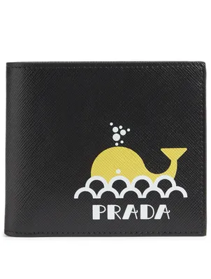 Printed Saffiano Leather Bifold Wallet
