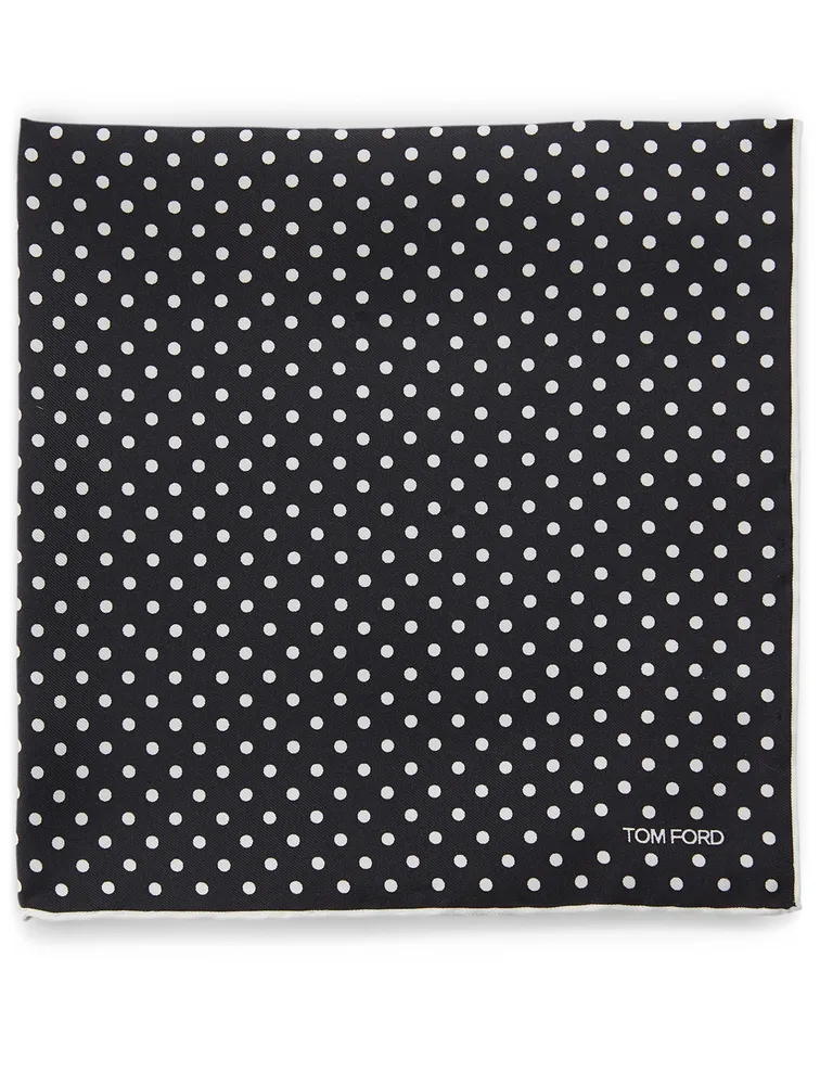 Silk Pocket Square In Polka Dot