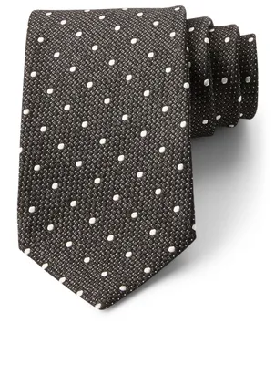Silk Tie In Polka Dot