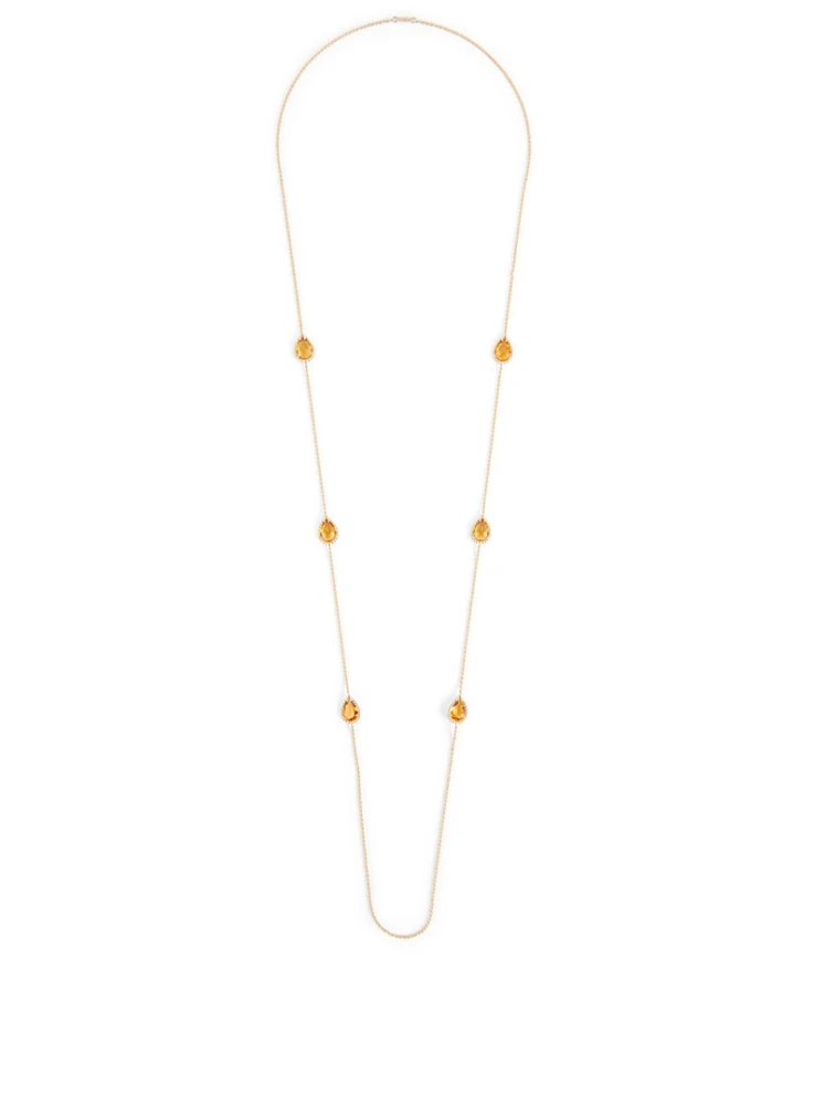 Serpent Bohème Gold Long Necklace With Citrine
