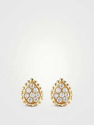 Serpent Bohème XS Motif Yellow Gold Stud Earrings With Diamonds