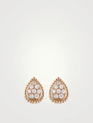 Serpent Bohème S Motif Rose Gold Stud Earrings With Diamonds