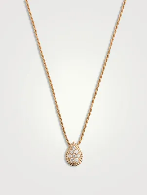 Serpent Bohème S Motif Rose Gold Pendant Necklace With Diamonds