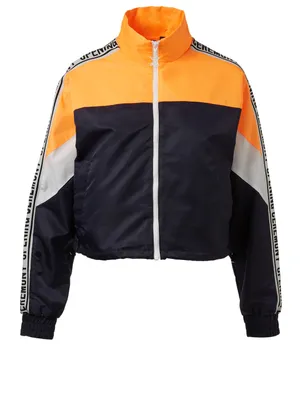 Nylon Cropped Warm Up Jacket