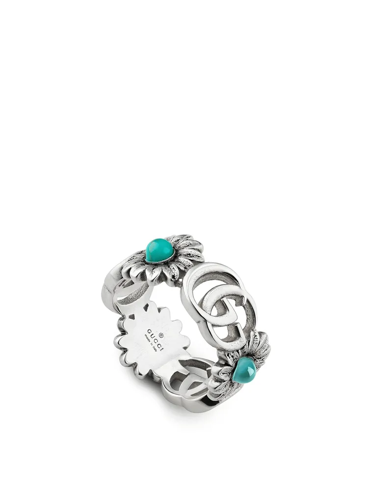 Double G Sterling Silver Flower Ring