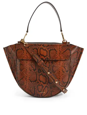 Hortensia Medium Python Printed Leather Bag