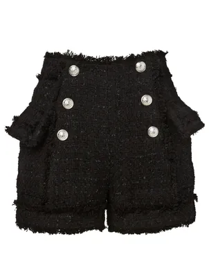 Tweed Double-Breasted Shorts