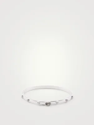 GG Running 18K White Gold Bracelet With Diamonds