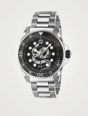 Gucci Dive Snake Stainless Steel Bracelet Watch