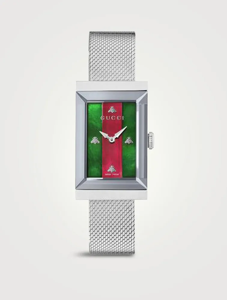 G-Frame Stainless Steel Mesh Bracelet Watch