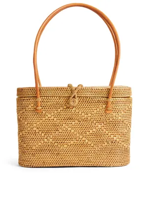 Nina Woven Palm Tote Bag