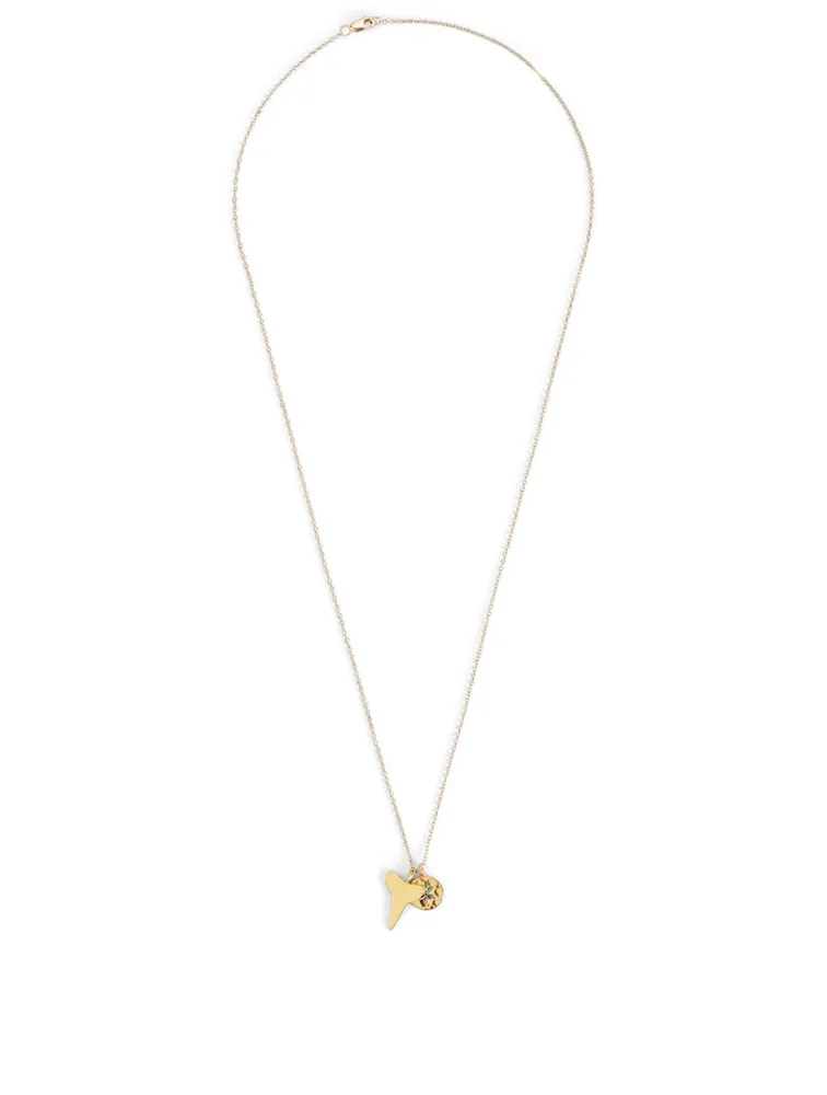 Gold-Plated Sharktooth And Sand Dollar Necklace