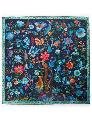 Silk Scarf In Tree Of Life Print