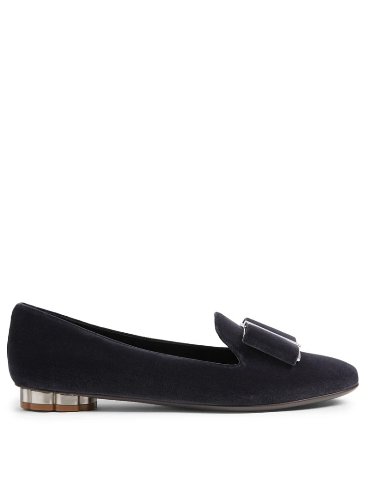 Sarno Velvet Flower Heel Slipper Shoes