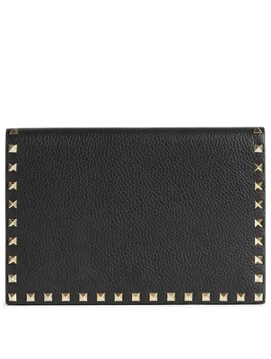Medium Rockstud Leather Clutch Bag