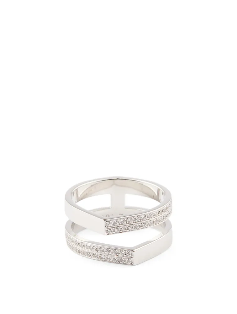 Antifer White Gold Ring With Diamonds