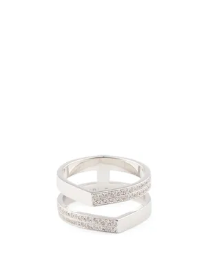 Antifer White Gold Ring With Diamonds