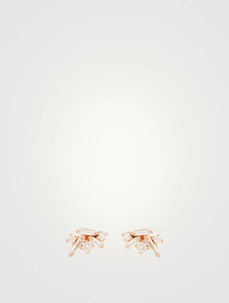 Fireworks 18K Rose Gold Earrings With Diamonds