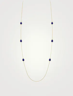 Serpent Boheme Long Gold Necklace With Lapis Lazuli