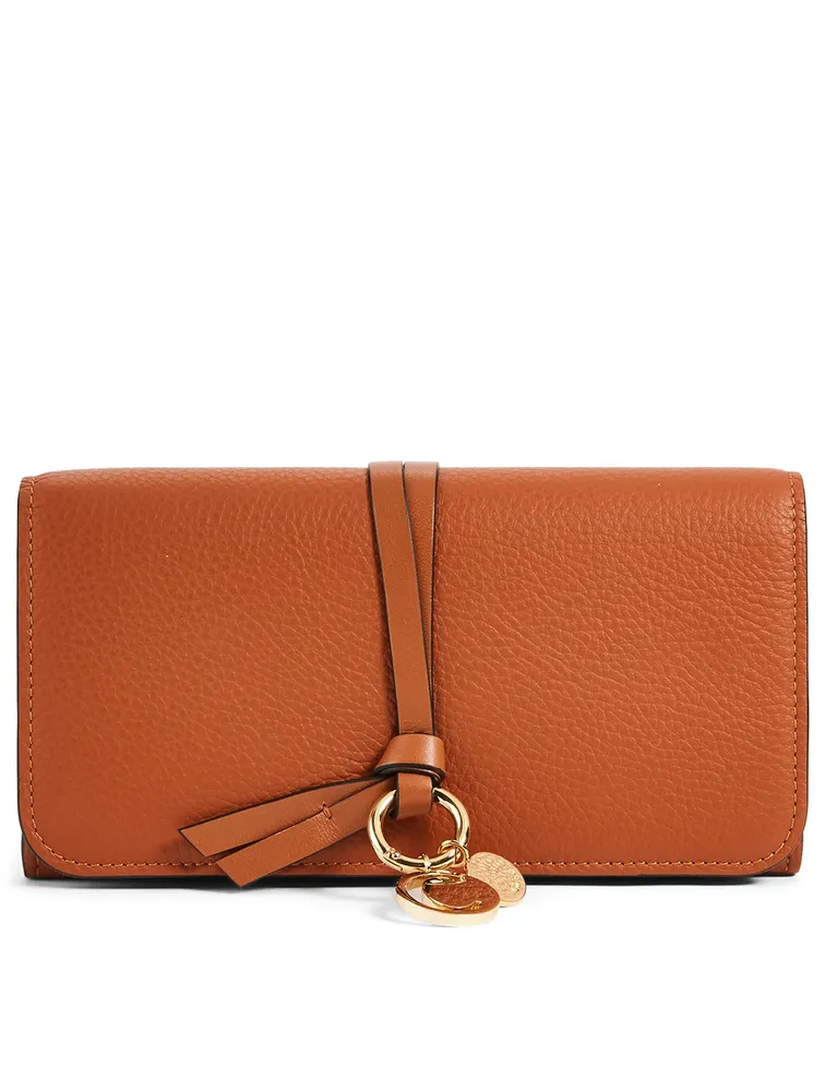 Alphabet Leather Long Wallet