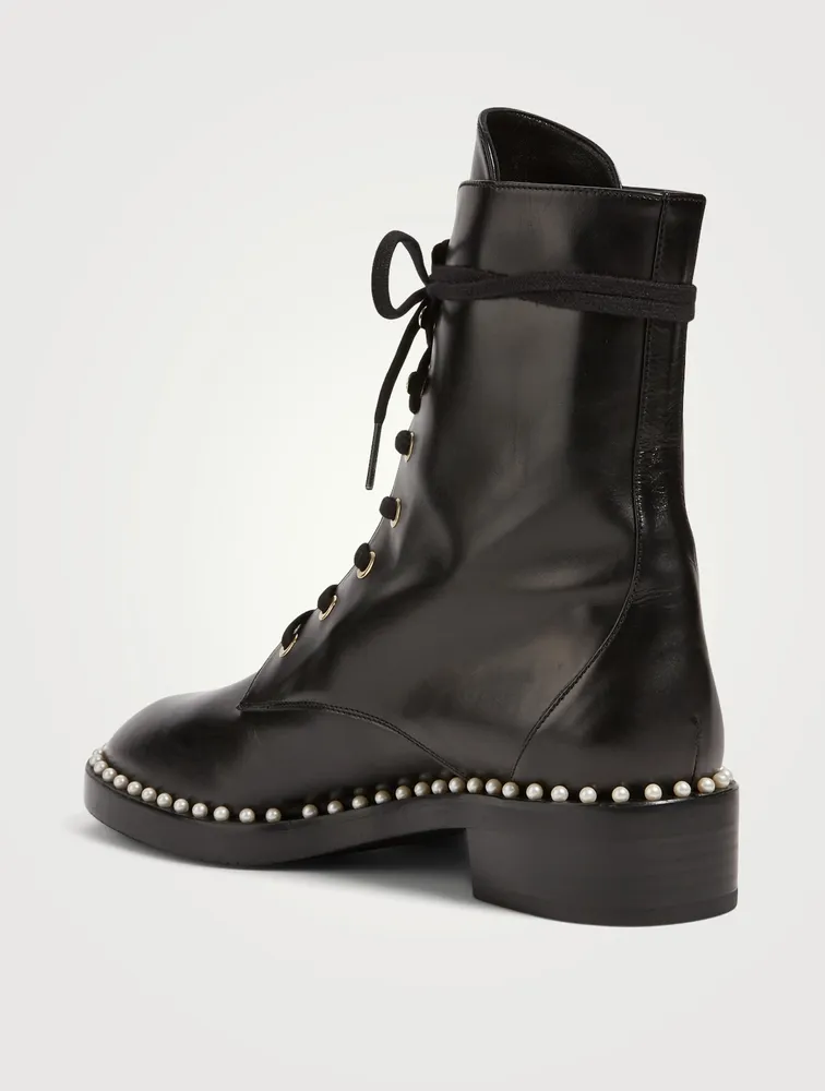 Sondra Leather Combat Boots