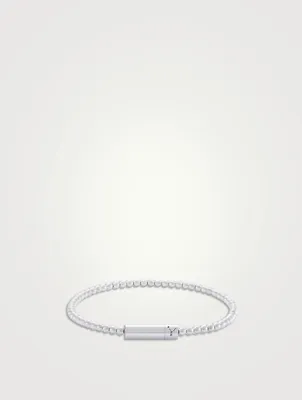 11g Brushed Sterling Silver Bead Bracelet