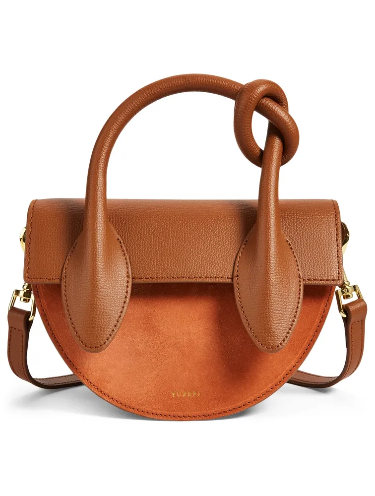 Dolores Leather And Suede Knot Handle Bag