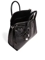 Sac De Jour North-South Croc-Embossed Leather Tote Bag