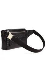 City Croc-Embossed Leather Belt Bag