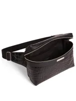 City Croc-Embossed Leather Belt Bag