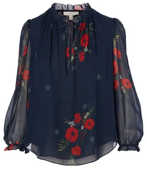 Rafaella Silk Blouse Floral Print