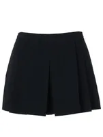 Pleated High-Waisted Shorts