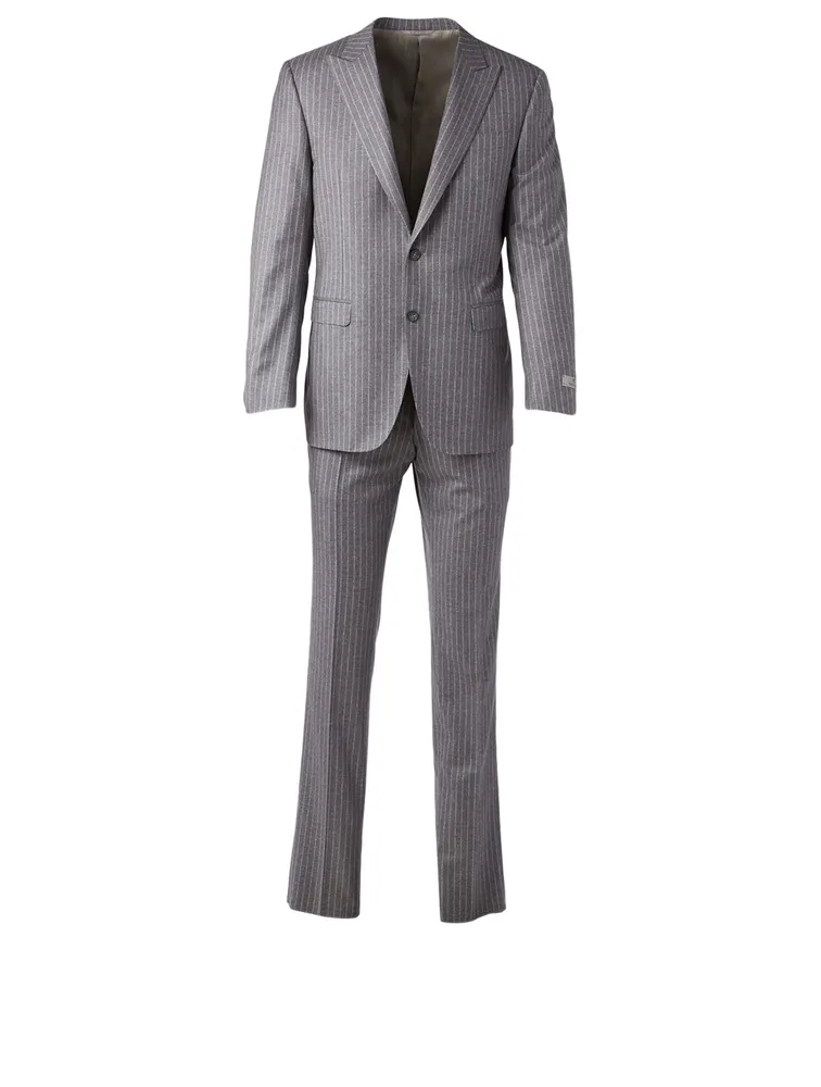 Wool Two-Piece Suit Chalk Stripe