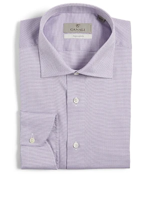 Cotton-Blend Shirt Micro Print