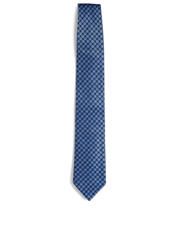 Silk Tie In Medallion Pattern