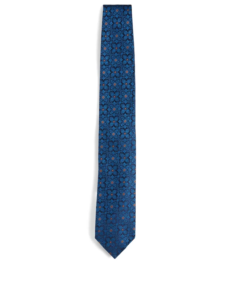 Silk Tie In Floral Pattern