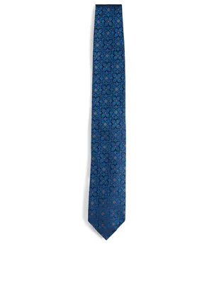 Silk Tie In Floral Pattern