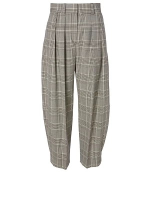 Curved Pants Check Print