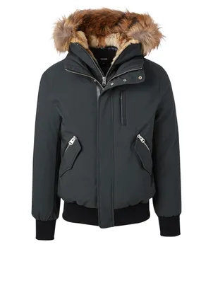 Dixon Down Bomber Jacket With Fur Hood