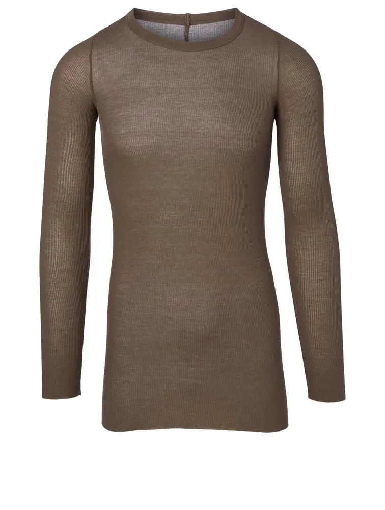 Silk-Blend Long-Sleeve T-Shirt