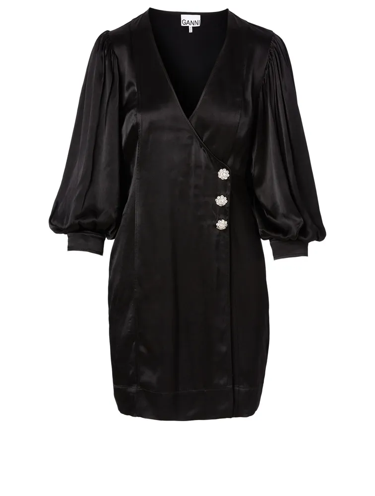 Satin Wrap Dress