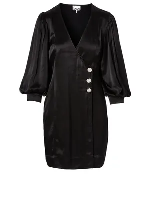 Satin Wrap Dress