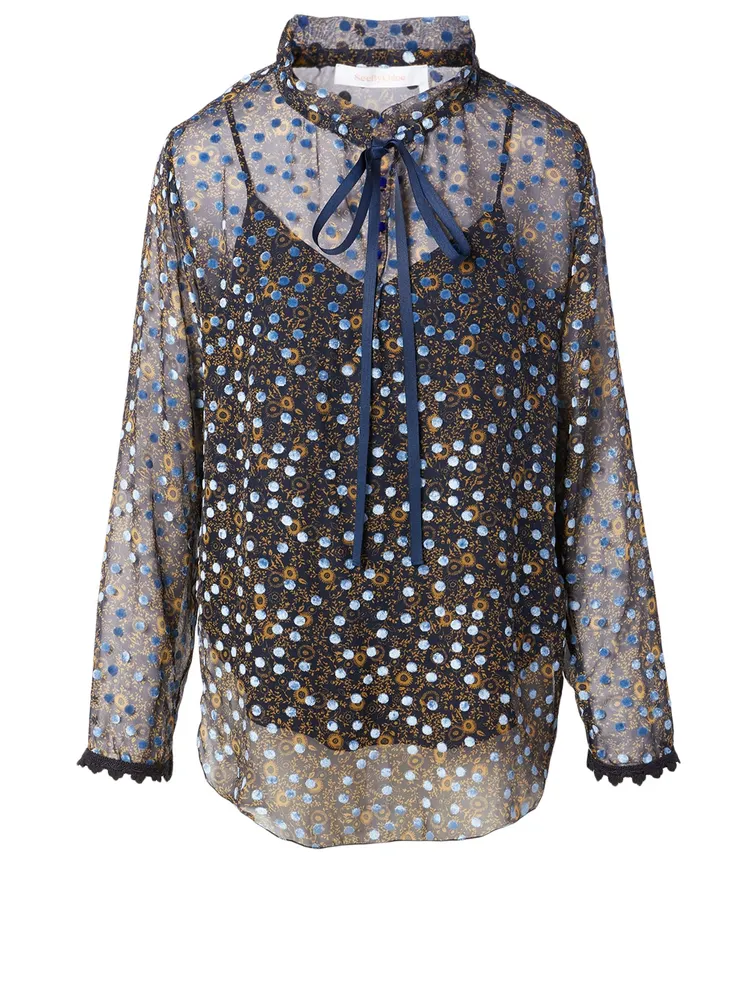 Silk Burnout Blouse